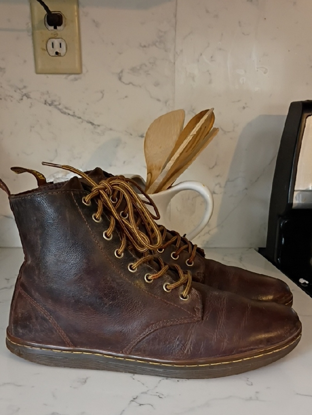 Dr. Martens Brown Leather Chukka Boots with Tan Laces